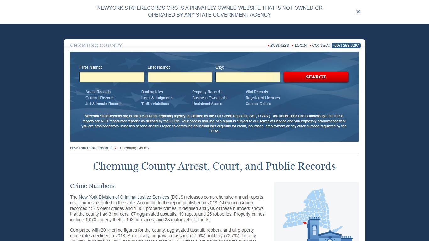 Chemung County Arrest, Court, and Public Records