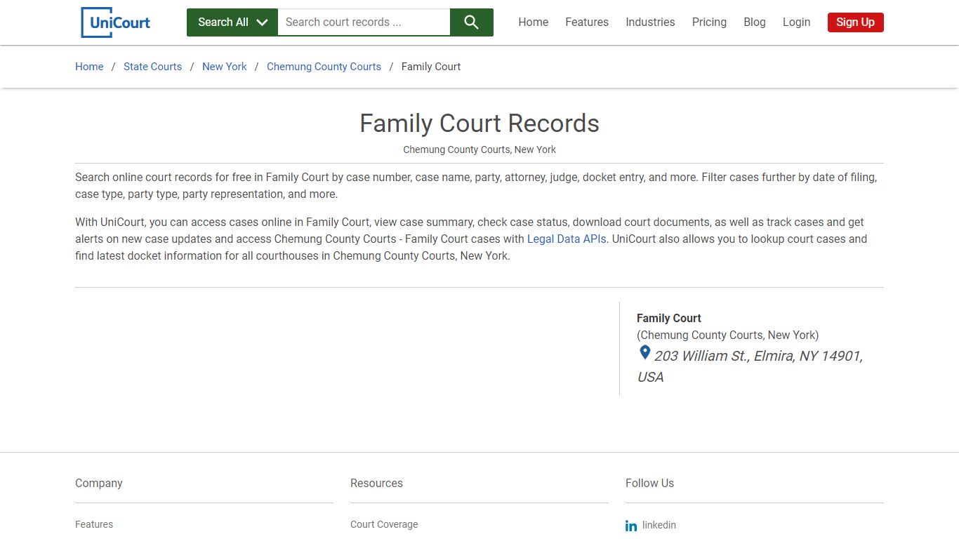 Family Court Records | Chemung | UniCourt