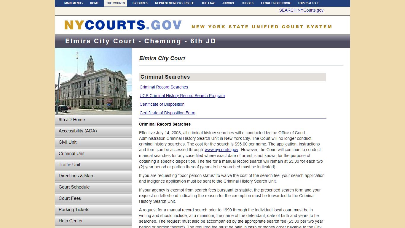 Criminal Search - Elmira City Court - Chemung - 6th JD ...